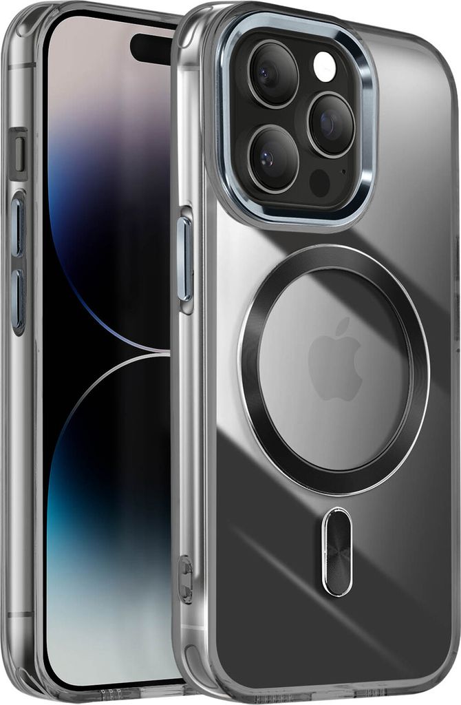 Avizar, MagSafe Hülle für Apple iPhone 14 Pro Cristal Color, Schwarz