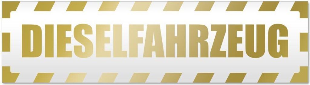 Kiwistar Dieselfahrzeug gestreift Magnetschild Schild magnetisch - 30cm Gold - Magnetfolie für Auto PKW Kfz