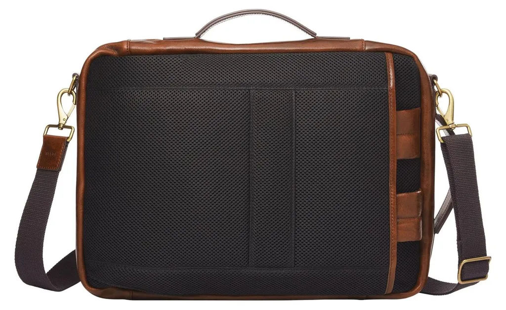 Fossil Buckner Backpack Sac à dos ordinateur en cuir Cognac authentique
