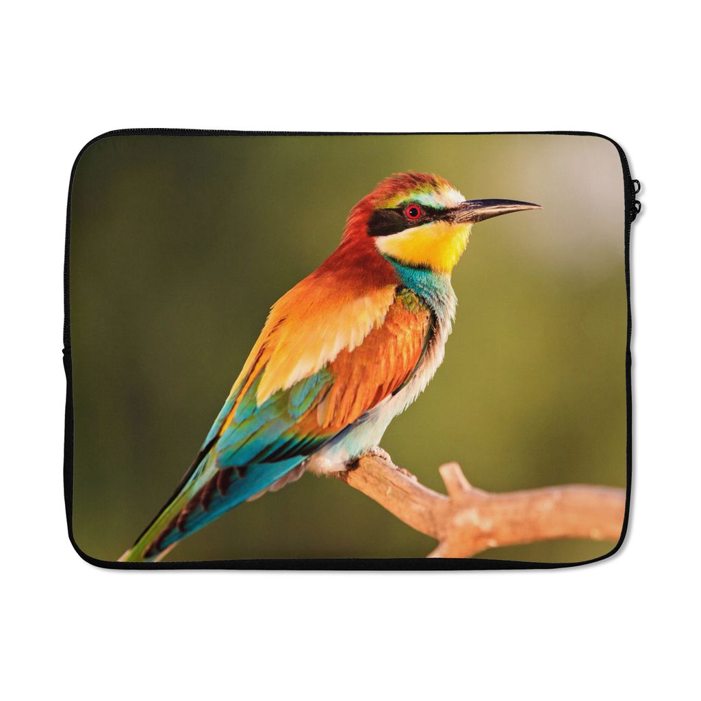 MuchoWow Laptop Hülle 17 Zoll Laptoptasche Vögel - Bienenfresser - Regenbogen - Tiere - Zipper - Schutzabdeckung