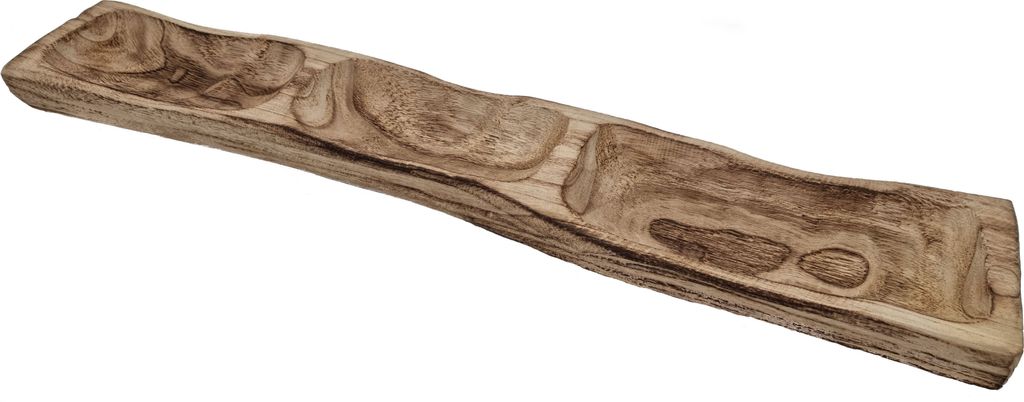 Massiv Holz Schale mit 3 unterteilten Fächern - ca. 58,5 cm