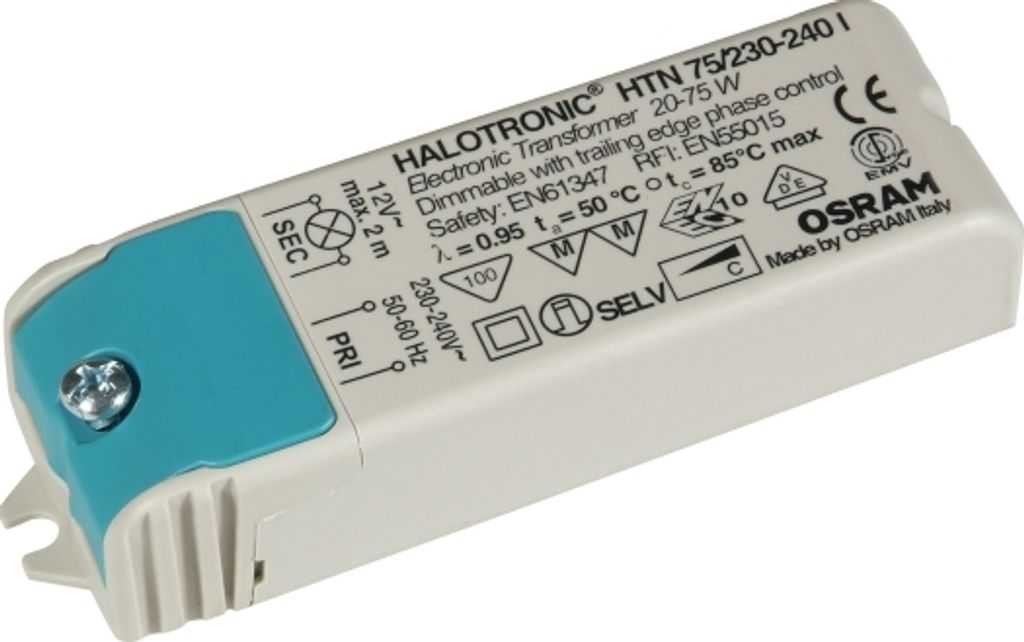 Transformateur Électronique 220V Vers 12V 20-60W - Pour Lampe Halogène Ou LED - Neuf