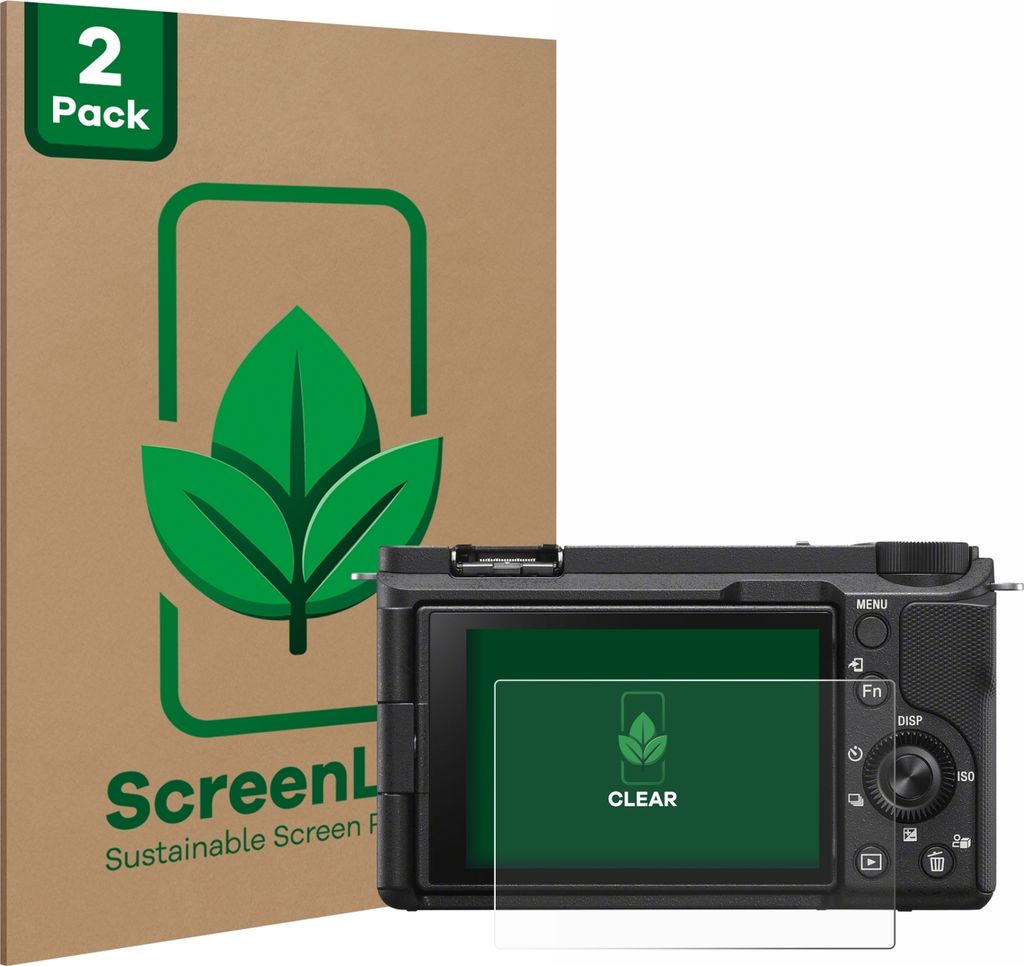 2x ScreenLeaf Schutzfolie für Sony Alpha ZV-E10 II nachhaltiger Displayschutz Display Schutz Folie Klar Transparent