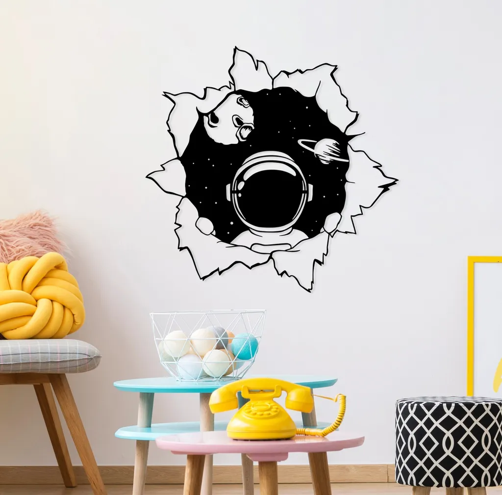 Wallity Hello Arredo Parete Metallo Nero 70x68cm Idea Regalo