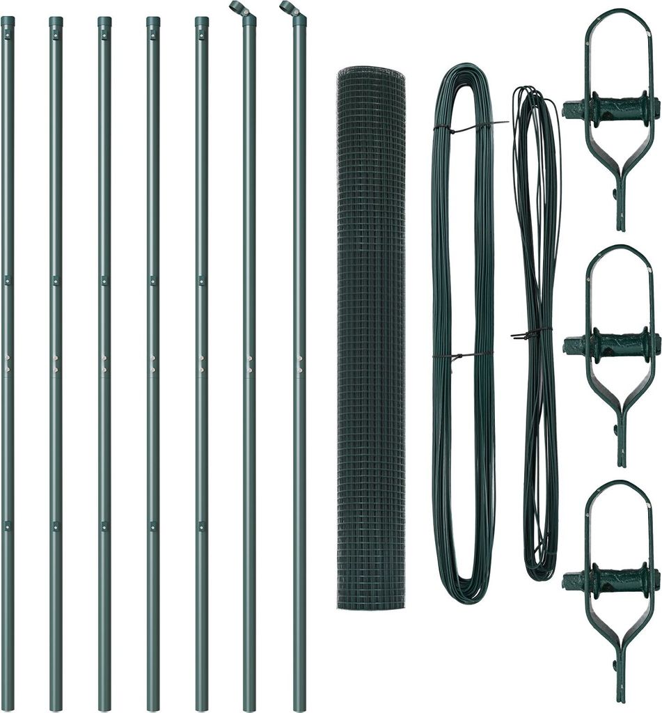 Langlebige Zaunpfosten Set 2er Set Grün Metallmasche 10 x 1 m Langlebig - Metallzäune Möbel426652