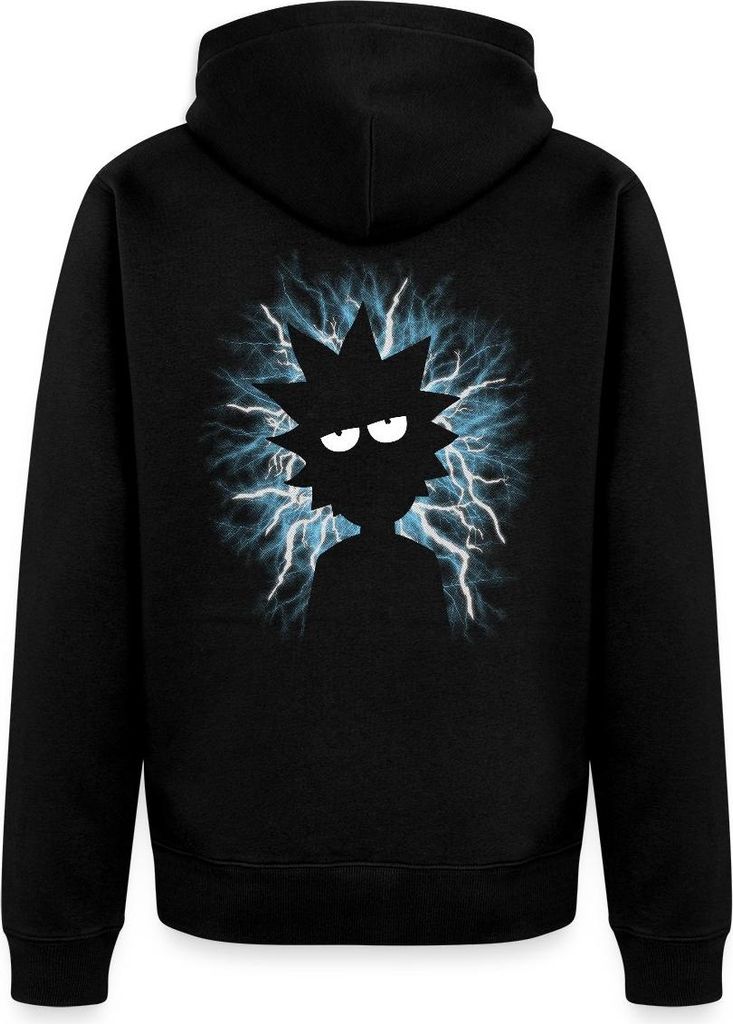 Spreadshirt Rick And Morty Rick Unter Strom Kapuzenjacke Herren, L, Schwarz