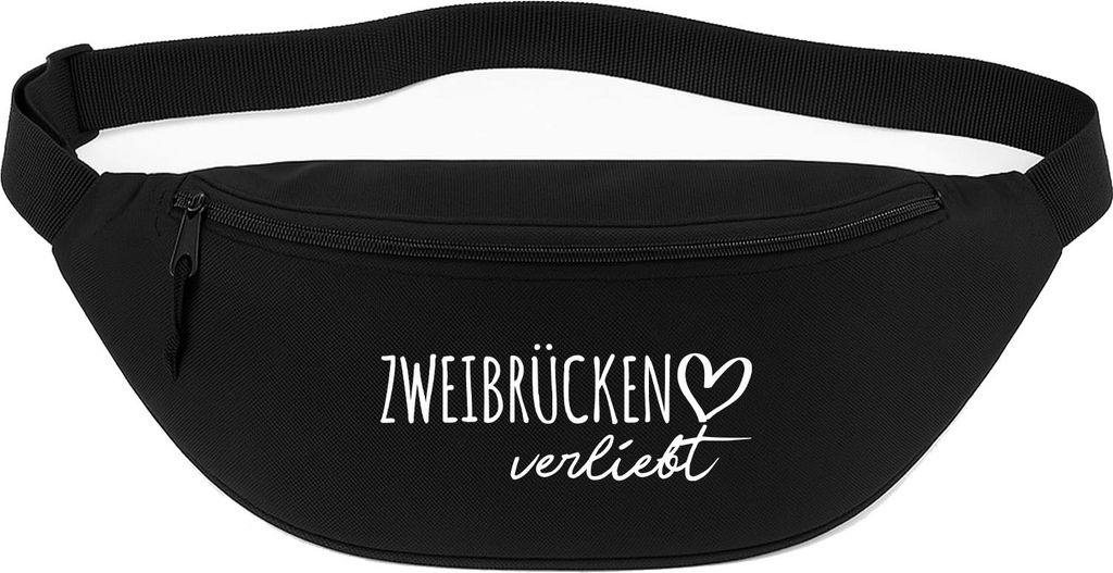 Huuraa Bauchtasche Zweibrücken verliebt 2,5 Liter Black Polyester Crossbody Bag Geschenkidee