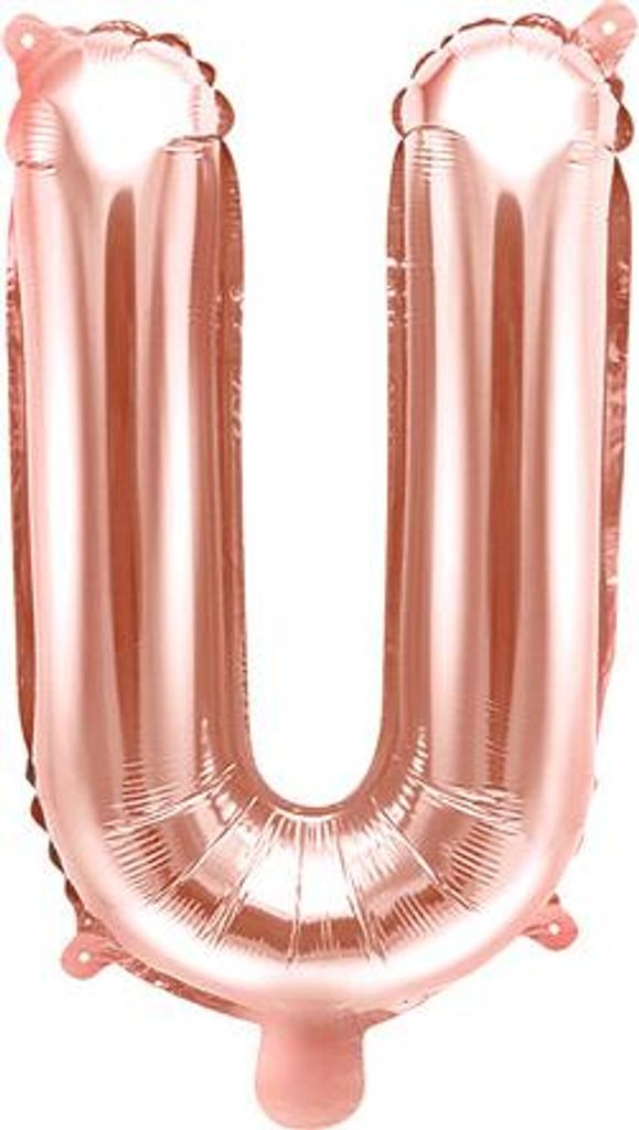 Folienballon Buchstabe „U“, 35cm, Roségold (1 Karton / 50 Stück)