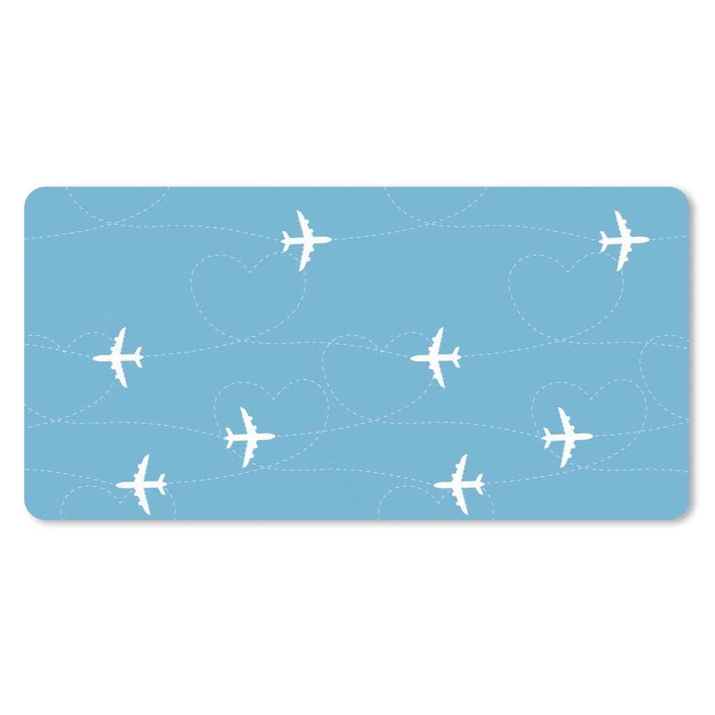 MuchoWow® Mauspad Mousepad Flugzeug - Herz - Muster 60x30 Produktbild 
