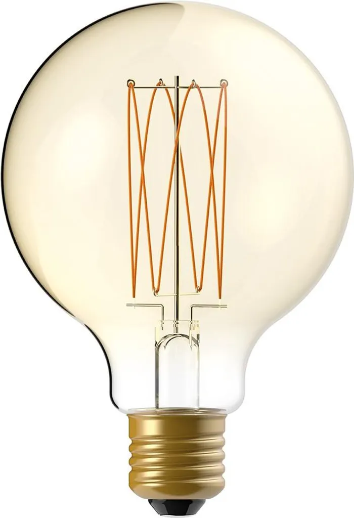 BeBulbs Lampadina LED Dorata Carbon Line filamento verticale Globo G95 7W 640Lm E27 2700K Dimmerabile - C55