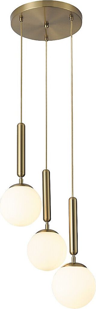 Rabalux 5353 Pendelleuchte 3 Spots Divina, E14, gold-weiß, rund, Modern, ø370mm