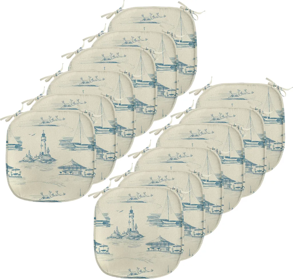 Cuscini Sedie 40x40 Impermeabili ABAKUHAUS Summertime Set 12 Pezzi Beige