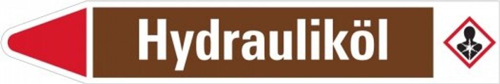 Dreifke Aufkleber I RKZ-Etikett Hydrauliköl, links, braun/weiß/rot, für Ø 60...