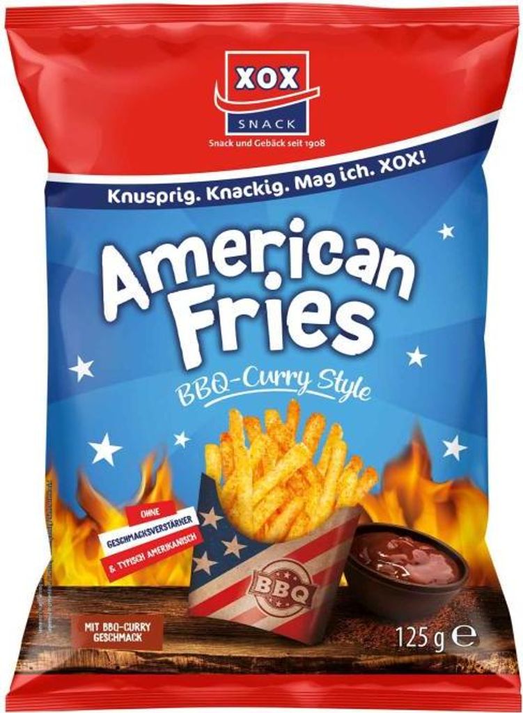 Xox American Fries BBQ-Curry Style (125 g) Produktbild 