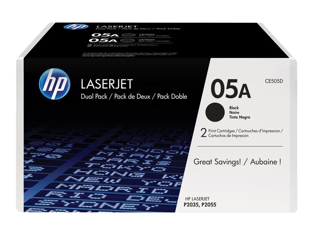 HP 05A confezione da 2 cartucce toner LaserJet originali Immagine del prodotto 