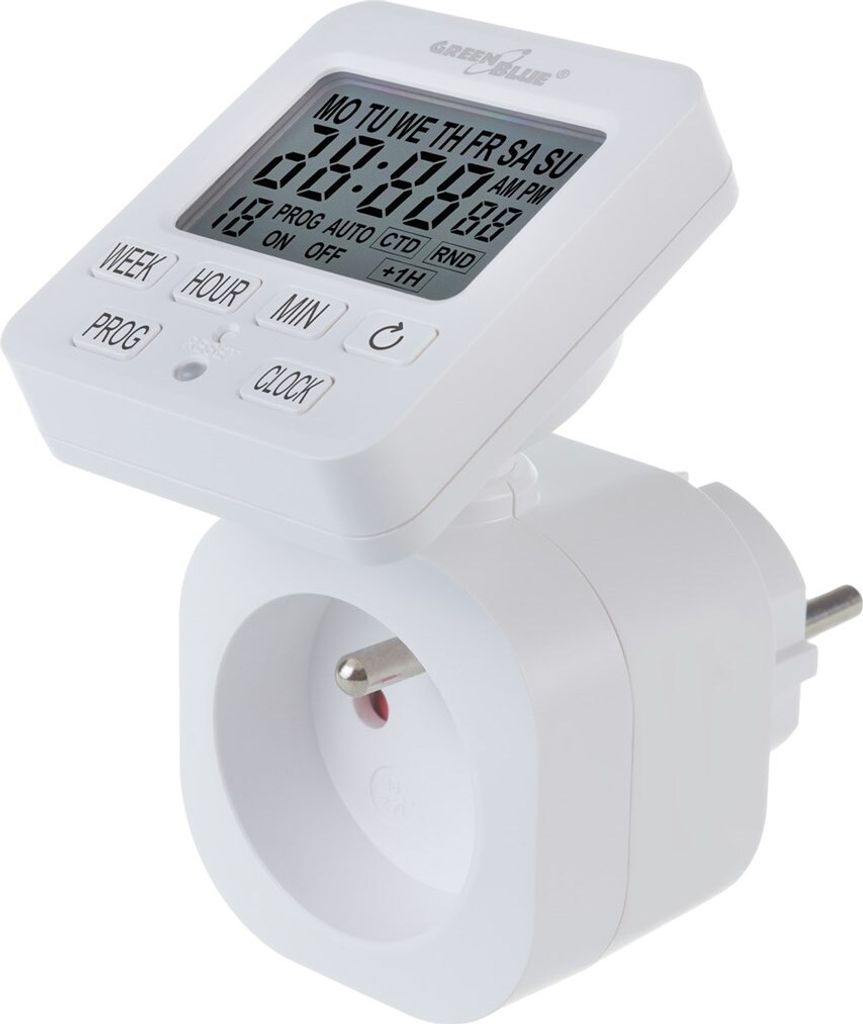 GreenBlue GB605 E Interruptor Horario Digital – Temporizador – Programmierer, Lade max. 16A, IP20