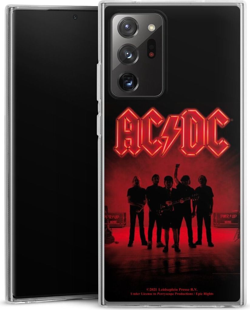DeinDesign Handyhülle für Samsung Galaxy Note 20 Ultra 5G Silikon Hülle Case Smartphone Schutzhülle ACDC Band Offizielles Lizenzprodukt