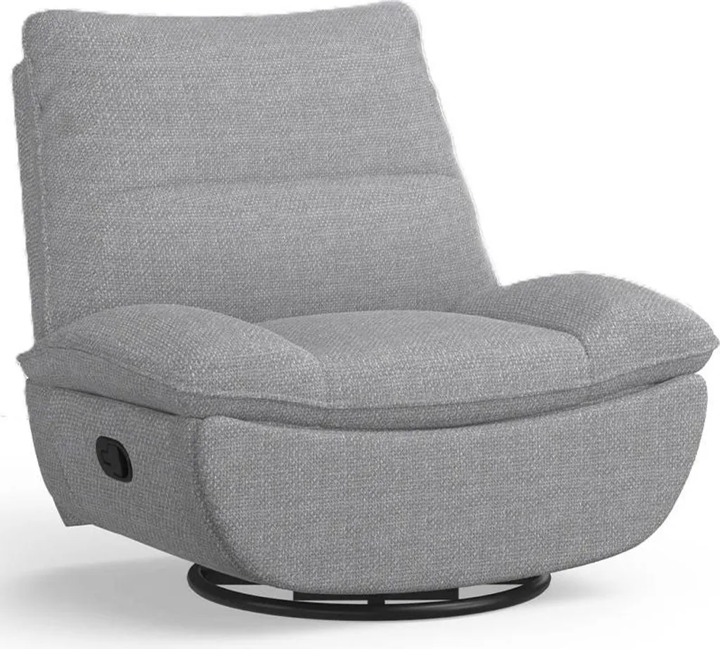 Fauteuil inclinable gris clair avec rotation 360° et assise confort