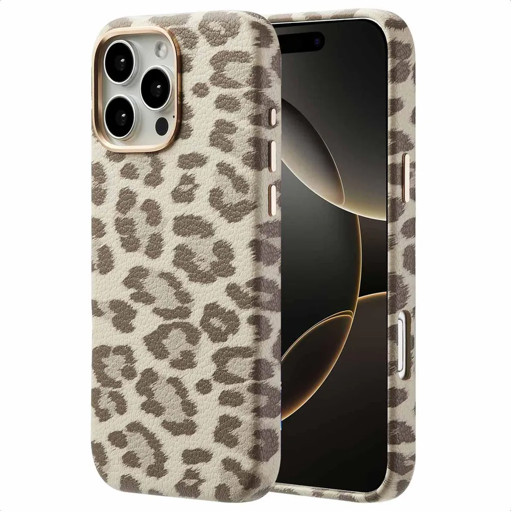 Custodia Selencia Sabi Pantera Avorio iPhone 16 Pro Max MagSafe