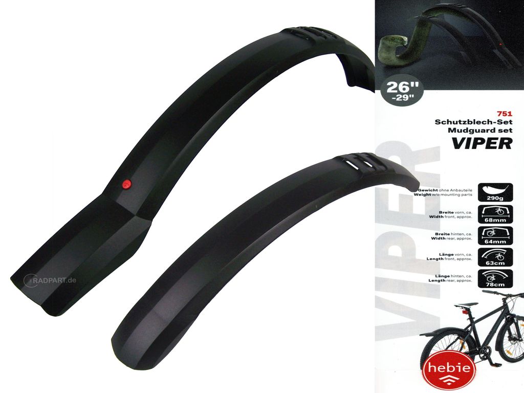 Hebie Viper Schutzblechset 26" - 29" Steckschutzblech Produktbild 