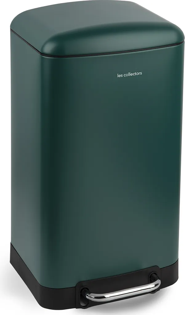 Grande poubelle rectangulaire 40L pour cuisine familiale vert foncé