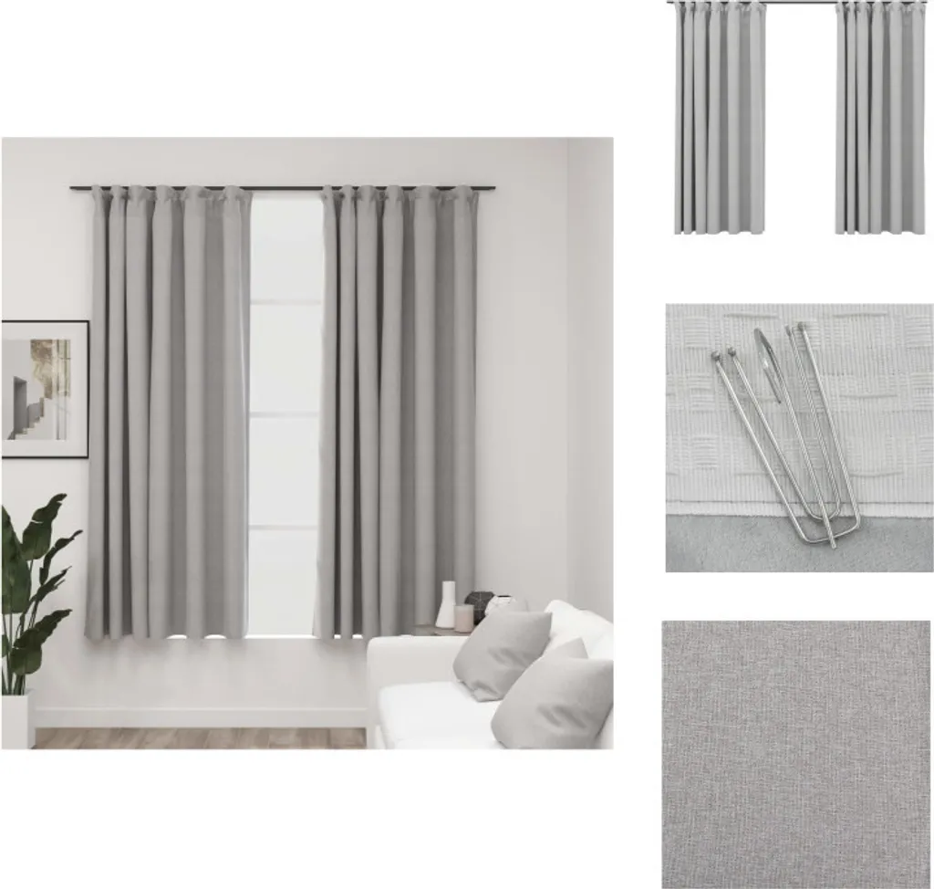 Tende Effetto Lino vidaXL Grigie 140x175 cm: Stile e Privacy