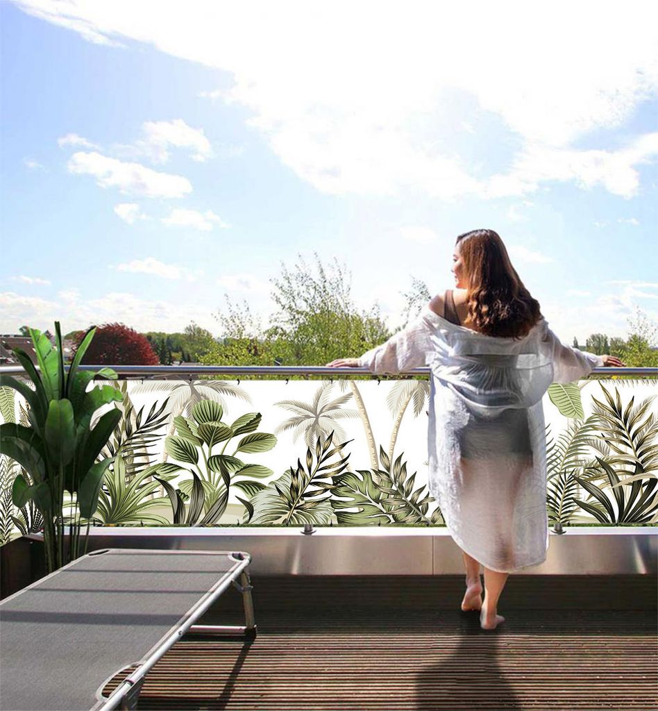 Balkonbanner Palmengarten Balkon Sichtschutz Garten