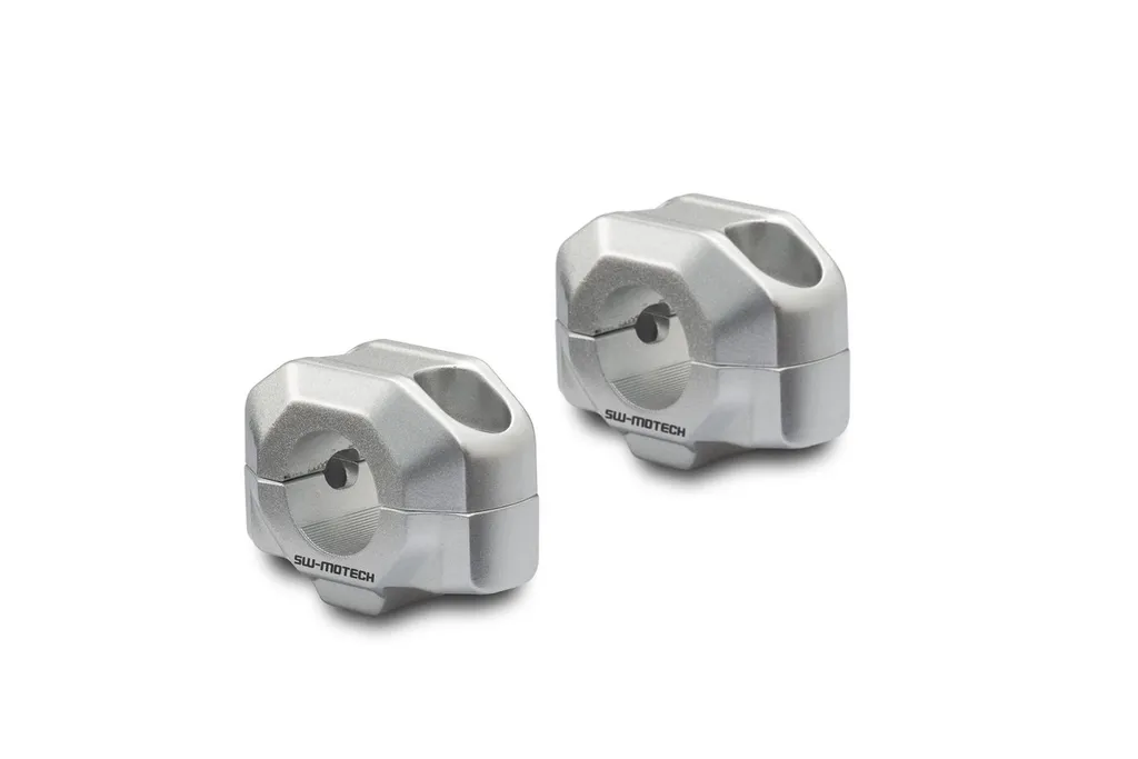 Réhausse de guidon SW-MOTECH Ø 22 mm H15 mm Argent pour Moto - LEH.00.039.150