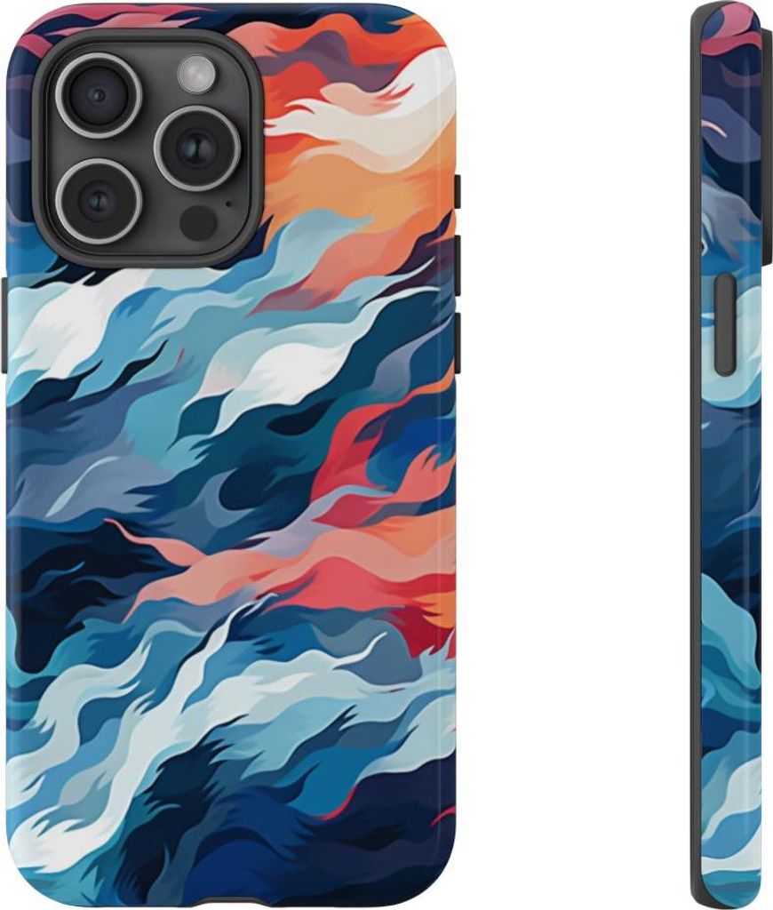 Abstrakte fließende Wellen – Hülle Kompatibel mit iPhone 15 Pro Max