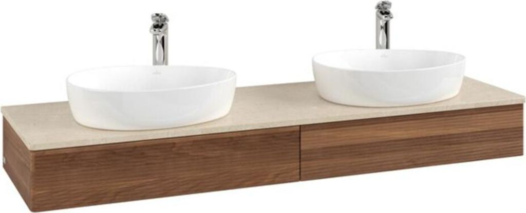 V&B Waschtischunterschrank mit Frontstruktur Antao 160x50cm, HL, WBP-farbe botti., w. wal