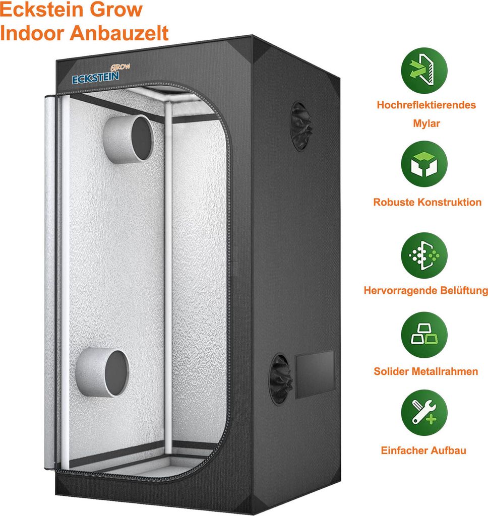 Growbox Gewächshaus Zelt Zuchtzelt 80x80x160cm Growschrank Growzelt Zuchtschrank 600D Grow Tent Zimmerpflanze Growzelt