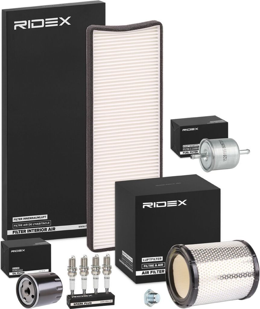 RIDEX Inspektionspaket Filterset passend für PEUGEOT 306 Schrägheck (7A, 7C, N3, N5) 306 Cabriolet (7D, N3, N5) 306 Break (7E, N3, N5) 306
