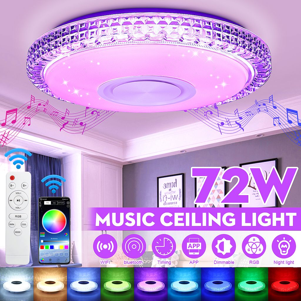 48W Dimmbar bluetooth Lautsprecher RGB Deckenleuchte Deckenlampe APP Steuerung 