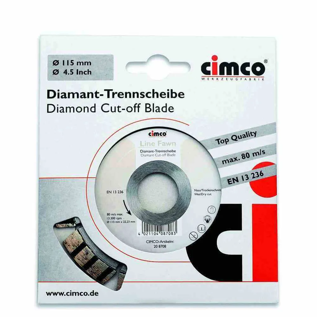 Disque diamant Cimco D 125mm 20 8710 pour meuleuse d'angle compacte