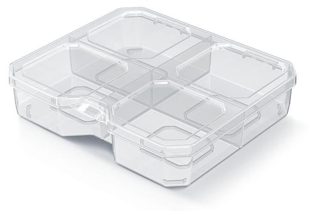 Werkzeug Organizer transparent mit Trennfächern 15,6 x 14 x 3,5