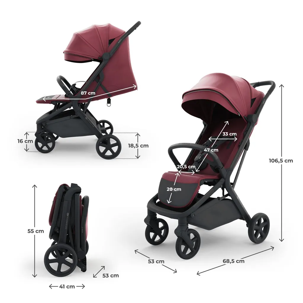 Poussette gain de place Kinderkraft Select Nubi 3 compacte rouge - 10