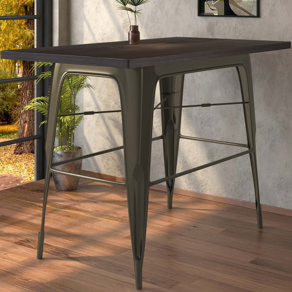 CALIFORNIA | Tolix Stehtisch | B:T:H 120 x 70 x 106 cm | Wenge & Rost | Industrie Tisch, Retrotisch, Industrial Tisch
