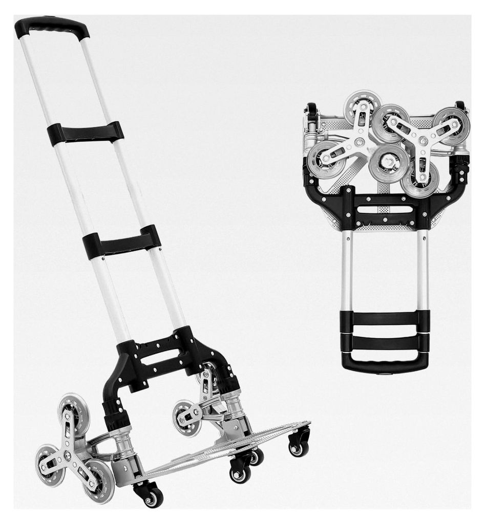 Aluminiumlegierung Sackkarre mit Treppensteiger, Klappbar, mit schwarzer wasserdichter Segeltuchtasche und elastischem Seil, 3 Höheneinstellungen,...