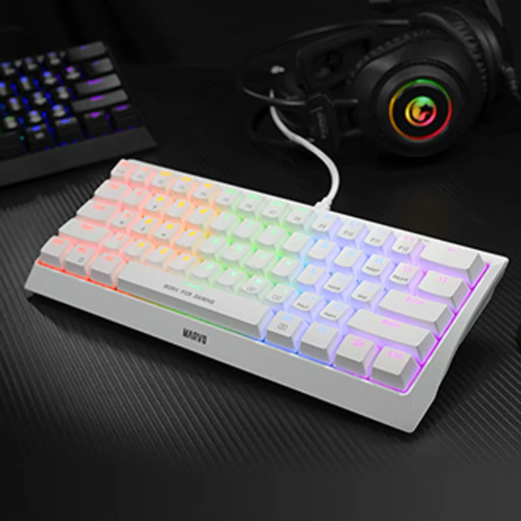 Clavier Gamer Compact Mécanique Marvo KG962G Blanc - Idéal Setup Gaming