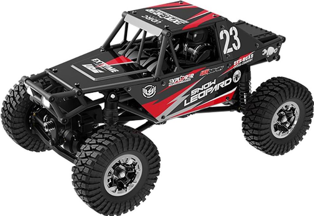 UDIRC UCX2405 PRO RTR 1/24 2,4G 4WD RC-Auto, Rock Crawler, Schneeleopard RC-Offroad-Truck mit LED-Licht, Schwarz Bürstenlose Version