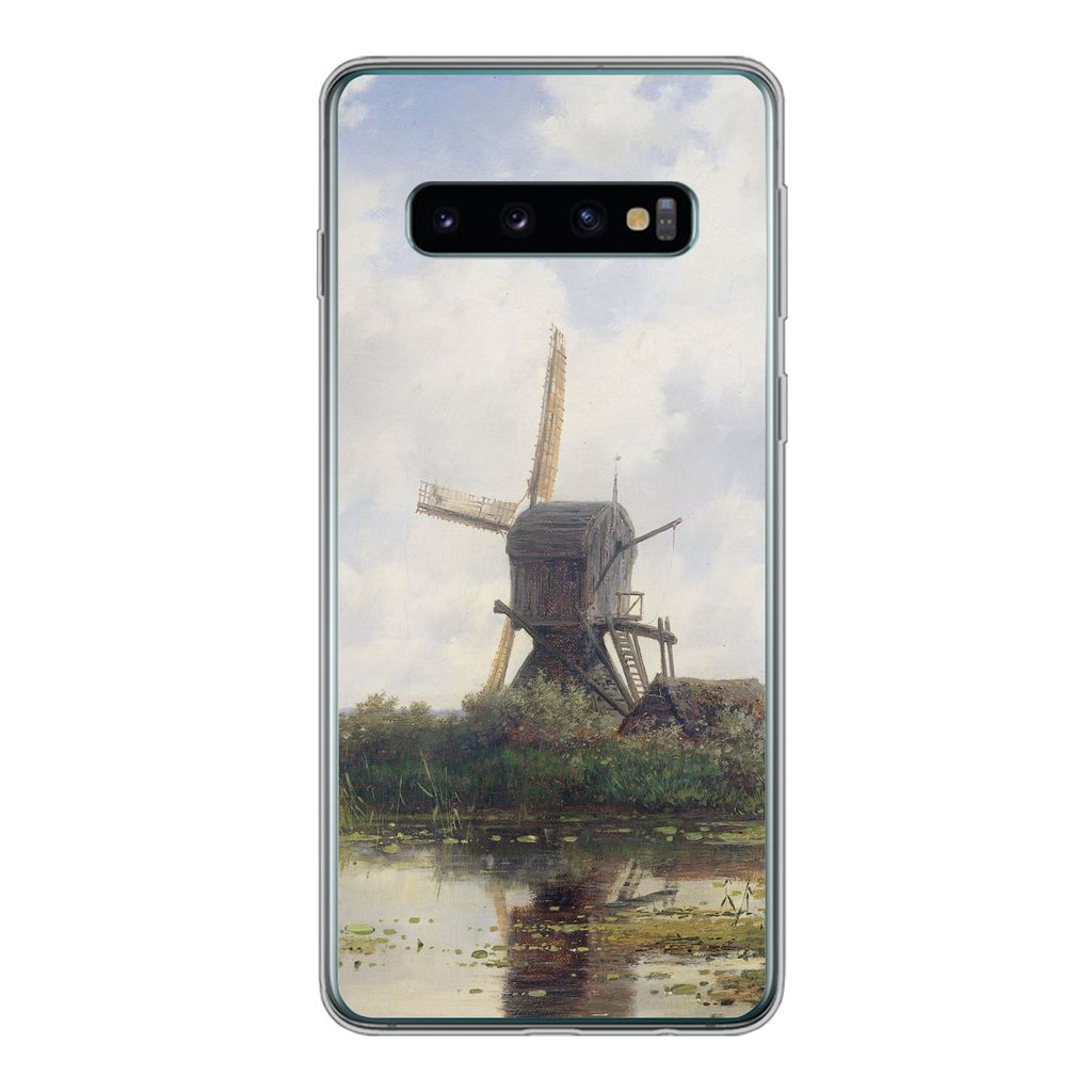 MuchoWow Handyhülle Schutzhülle Hülle für Samsung Galaxy S10 Malerei - Mühle - Alte Meister Silikon Softcase Handy Hülle - Handytasche