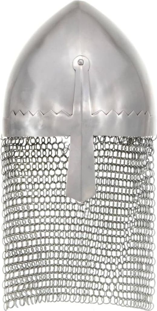vidaXL Rytířská helma Antique Replica LARP Silver Steel Obrázek produktu 