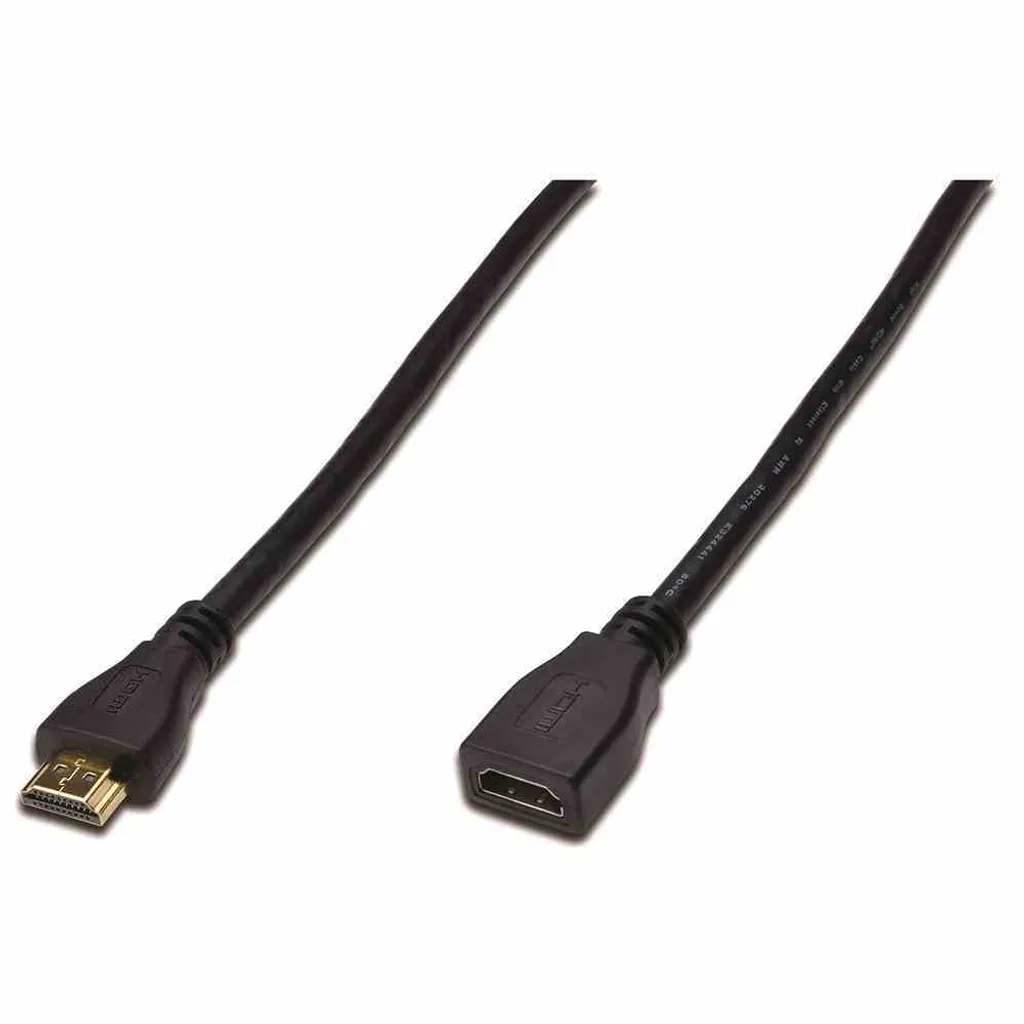 Prolunga HDMI 5m Digitus Maschio-Femmina | Estensore Video Nero 19-pin