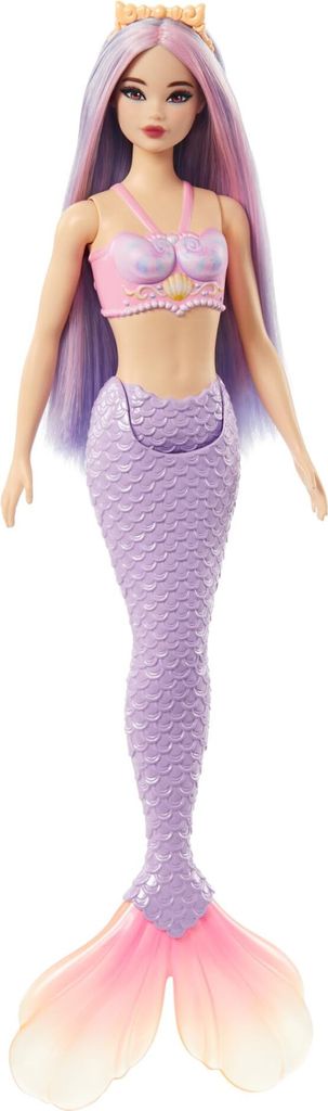 Mattel HRR06 - Barbie Meerjungfrau Puppe mit lila Haaren
