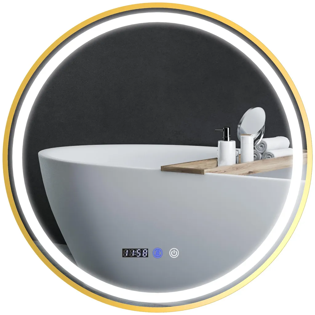 Miroir salle de bain LED anti-ombre 60 cm, solution tactile pour petite pièce