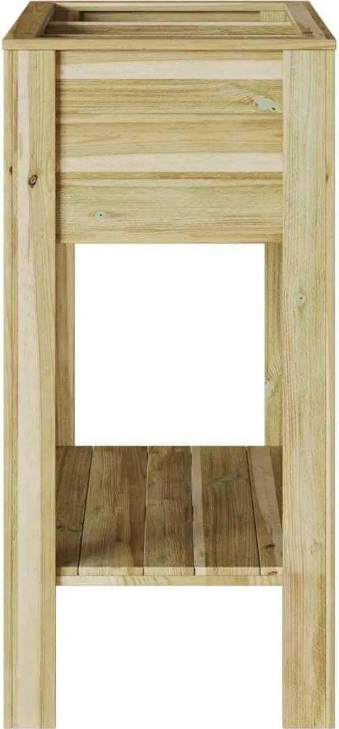 Fioriera Rettangolare Alta in Pino Marrone 85,5x46,5x96 cm - 6