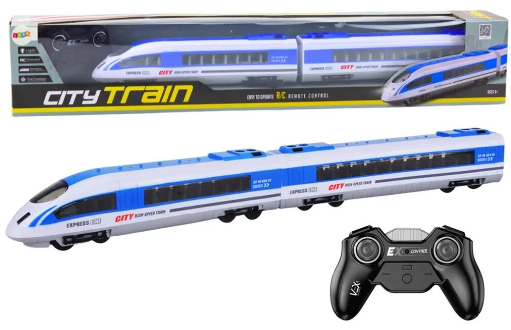 Jouet train télécommandé 65 cm avec lumières pour circuit de chambre