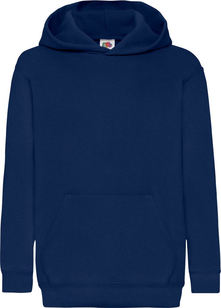 Fruit Of The Loom Pullover mit Kapuze für Kinder BC1367 (116) (Marineblau)