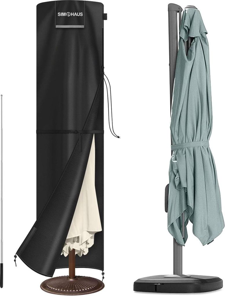 Parasolhoes, 4 meter, hoes voor een parasol met twee lagen, Productafbeelding 