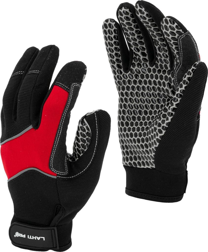 Korrosionsschutzhandschuhe, schwarz-rot, L281109P, Karte, "9", CE, LAHTI